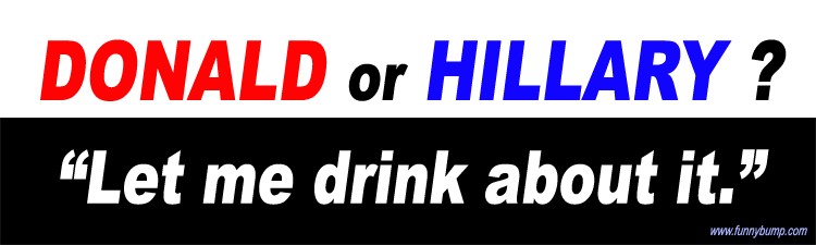 Hillary or Donald Funny Bumper Sticker